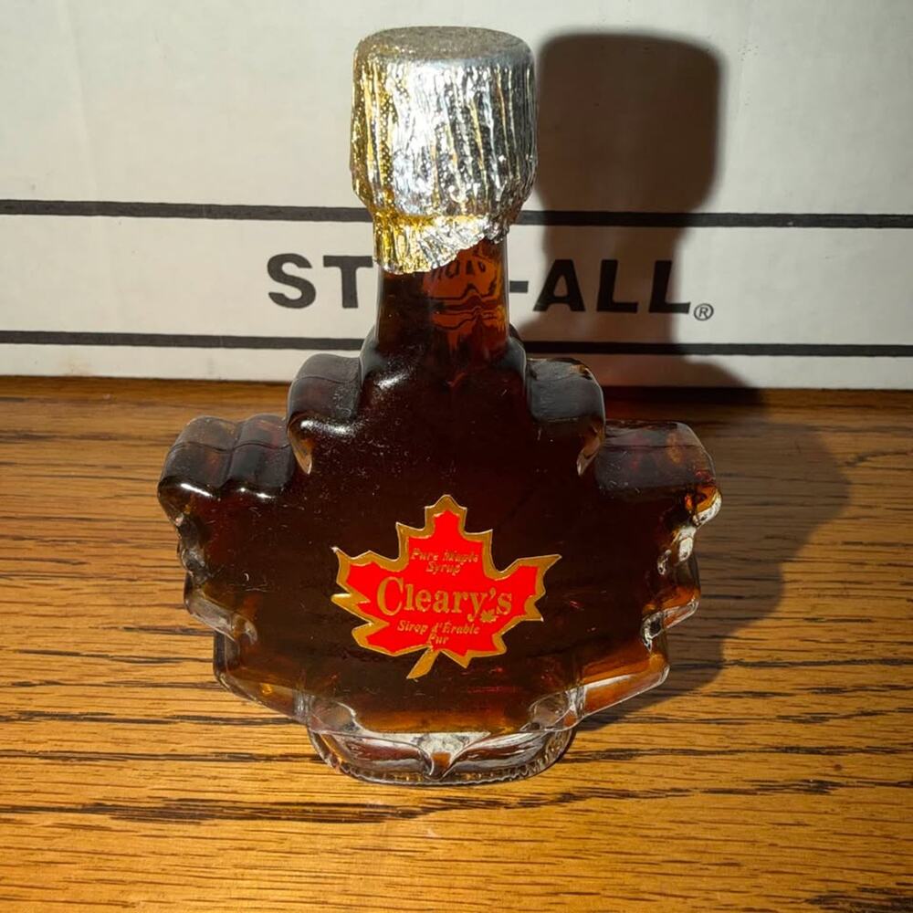 Cleary's Pure Maple Syrup in Maple Leaf Glass Bottle